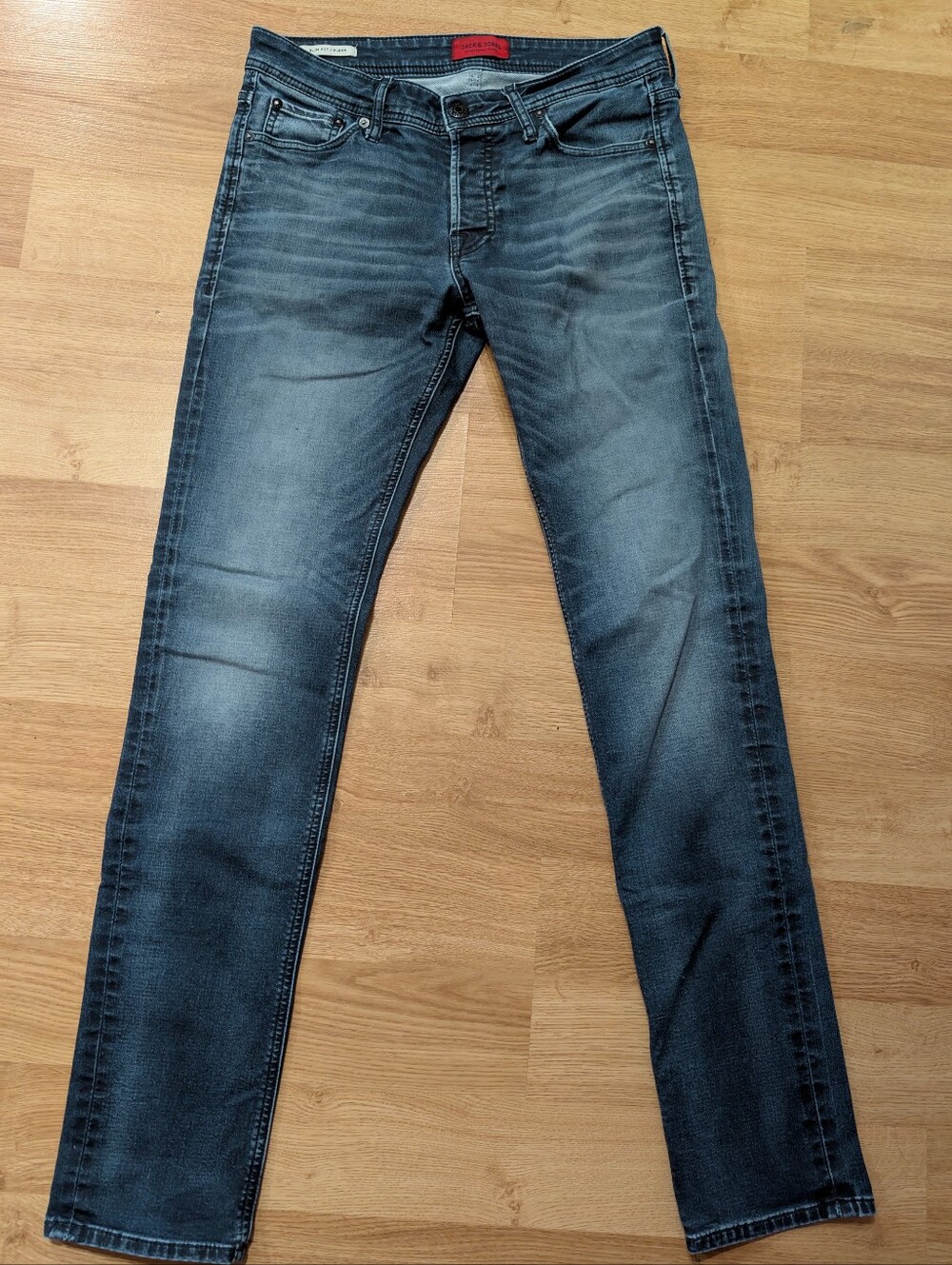 Jack & Jones Glenn Slim Fit Jeans - Medium Blue Faded Denim Intelligence 31/34